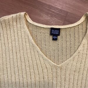 Eileen Fisher Women's  yellow cotton sweater.